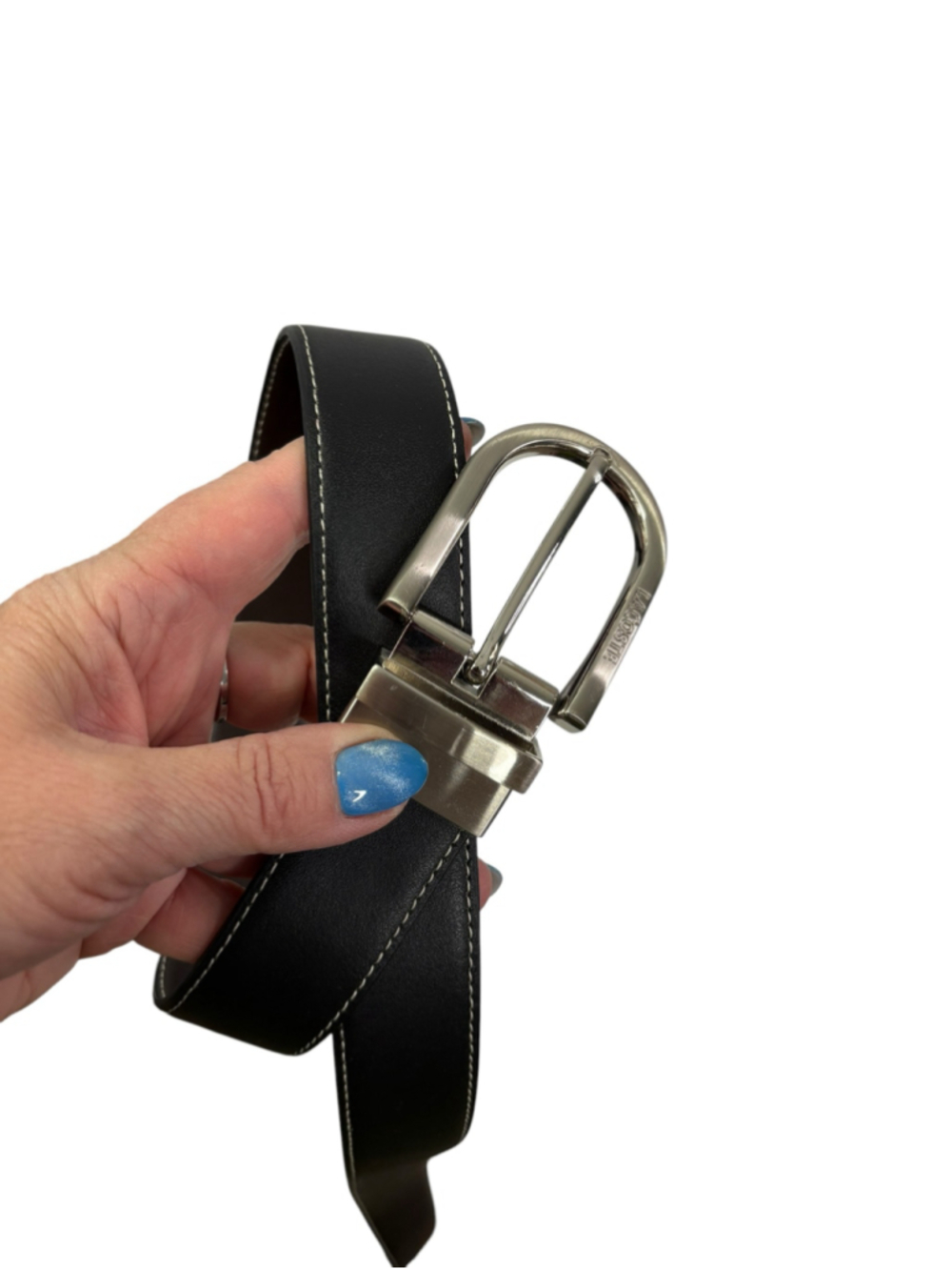 Men's Lacoste Black Genuine Leather Belt, Size 38